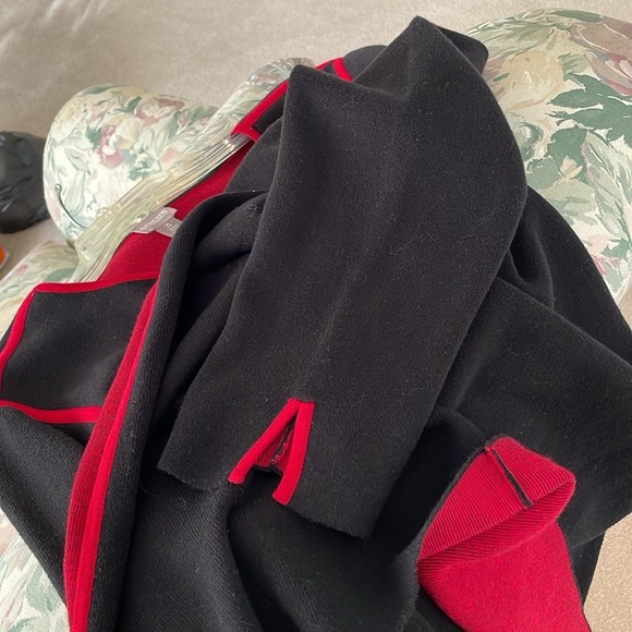Chico's Annalise Trim Black Red Long Cardigan Sweater coat coatigan XL 3 - Picture 7 of 10